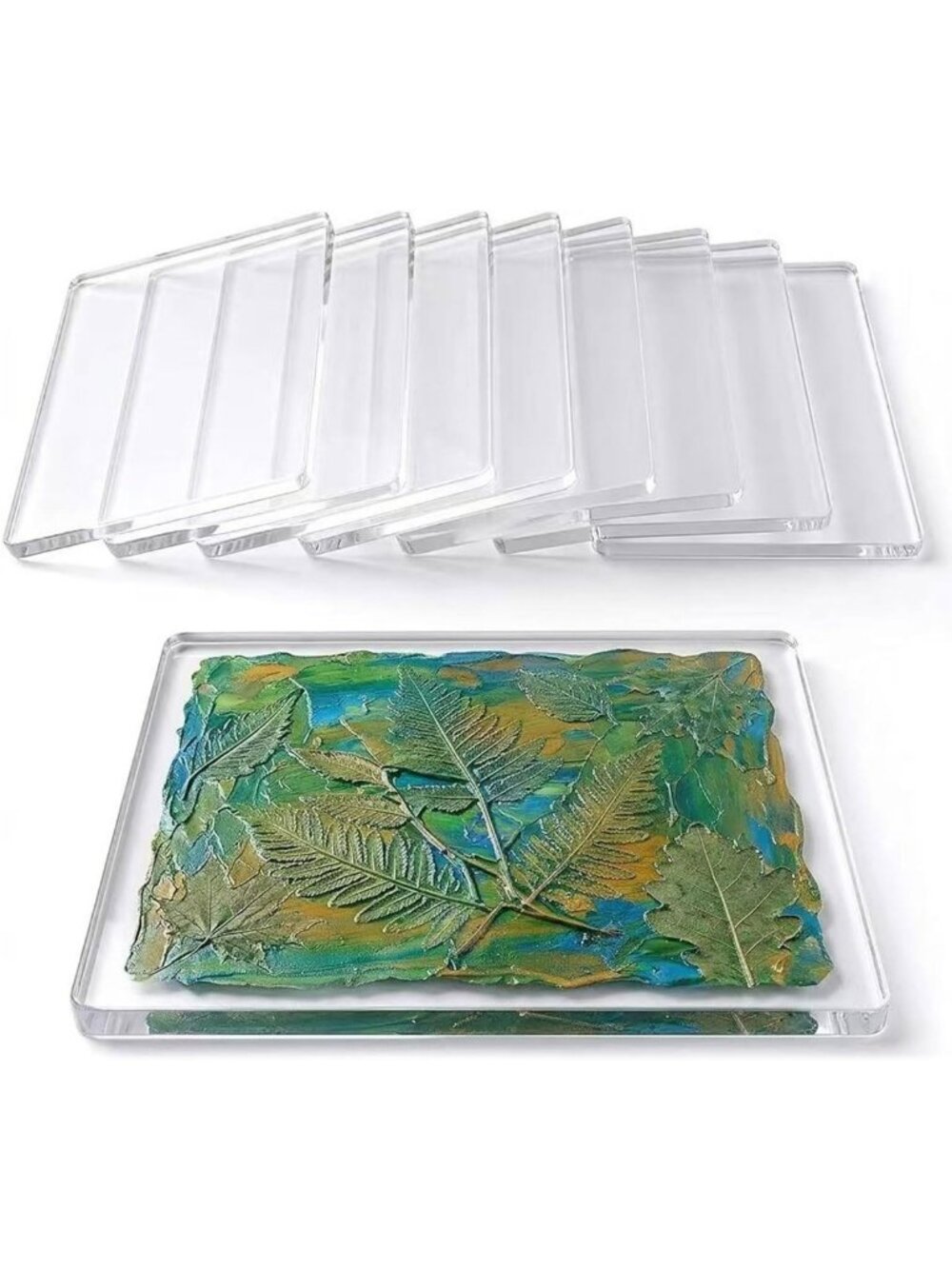 8 Pack Gel Printing Plates Set - 8x10 Inch for DIY Printmaking & Art Projects